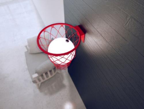 Ylelliset seinävalaisimet epätavallinen malli koripallokori valopallo pallon sisällä