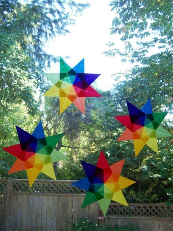 Tee taitettavia tähtiä Paperitähti koristele ikkunoita