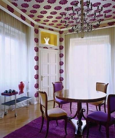 Upea peitto violetti ruokasalin matto