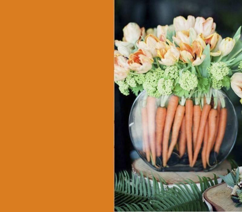 Värit porkkanat tulppaanit oranssi katseenvangitsija pääsiäispöytä