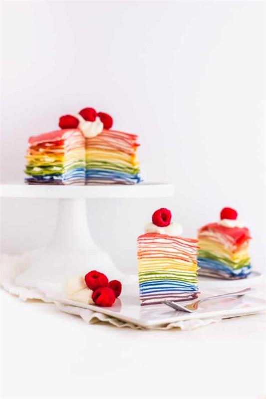 Värikäs ja herkullinen sateenkaarikakkuresepti -ideoita värikäs herkullinen kakku