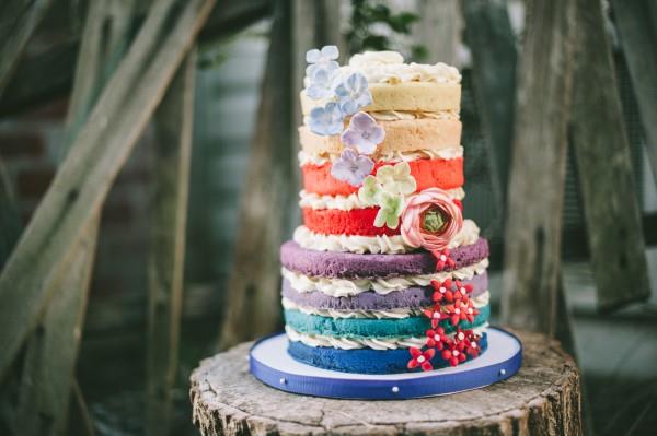 Värikkäitä ja herkullisia sateenkaarikakkuresepti -ideoita alasti kakku ilman kermaa