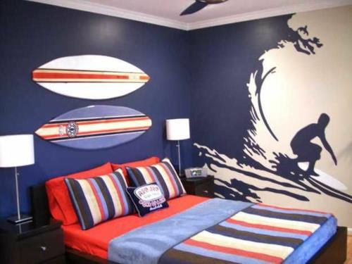 houkutteleva nuori surffilaudan värisuunnittelu nuorisohuoneeseen