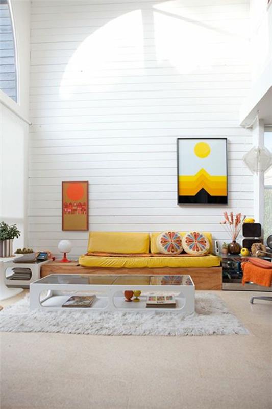 väriyhdistelmä olohuoneen väriideat elävät trendit 2015 keltainen Värisuunnittelu väriideoita elävät suuntaukset olohuone keltainen väriyhdistelmä