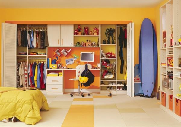 Värisuunnittelu ja seinän värit ideoita toimisto lastenhuoneen vaatekaappi