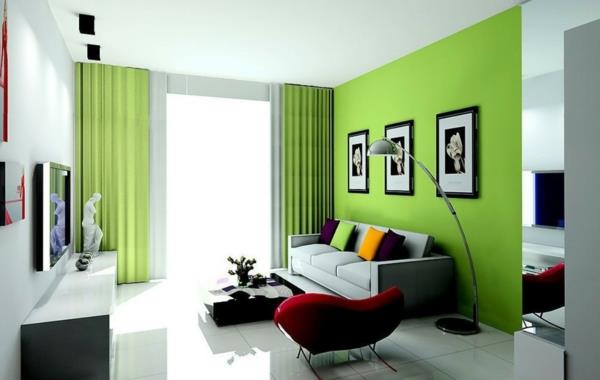 Seinät seinän suunnittelu olohuoneen verhot väri -ideoita
