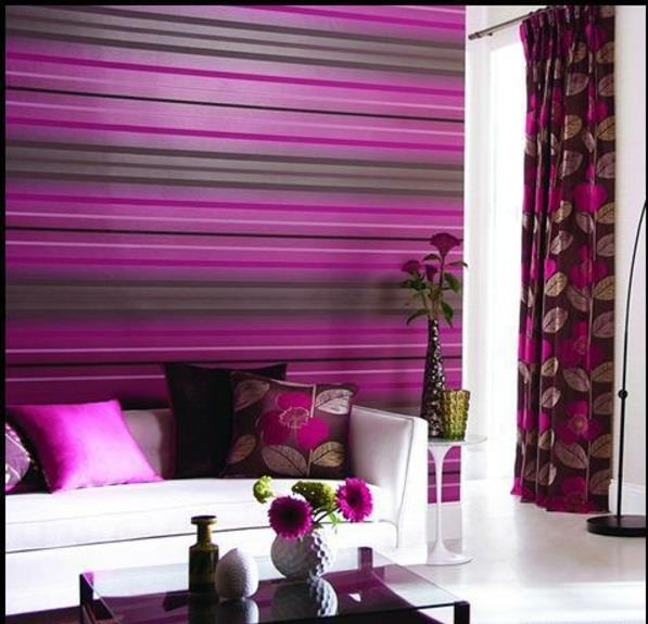 Seinät seinän suunnittelu väriideoita olohuoneen raidat naisellisia