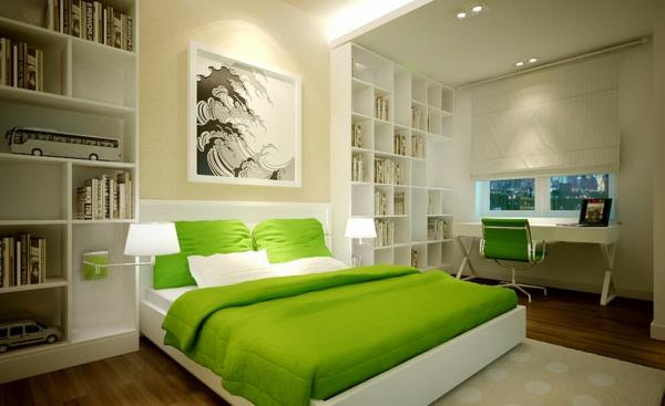 Feng Shuin makuuhuoneen muotoilu on täysin vihreä