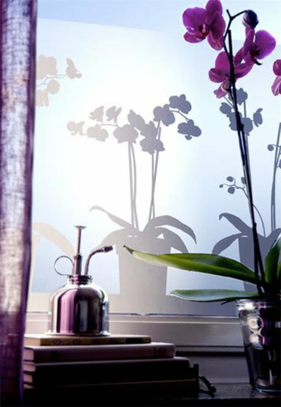 Ikkuna yksityisyyskalvo lasiovet itseliimautuvat tyylikkäät kukat