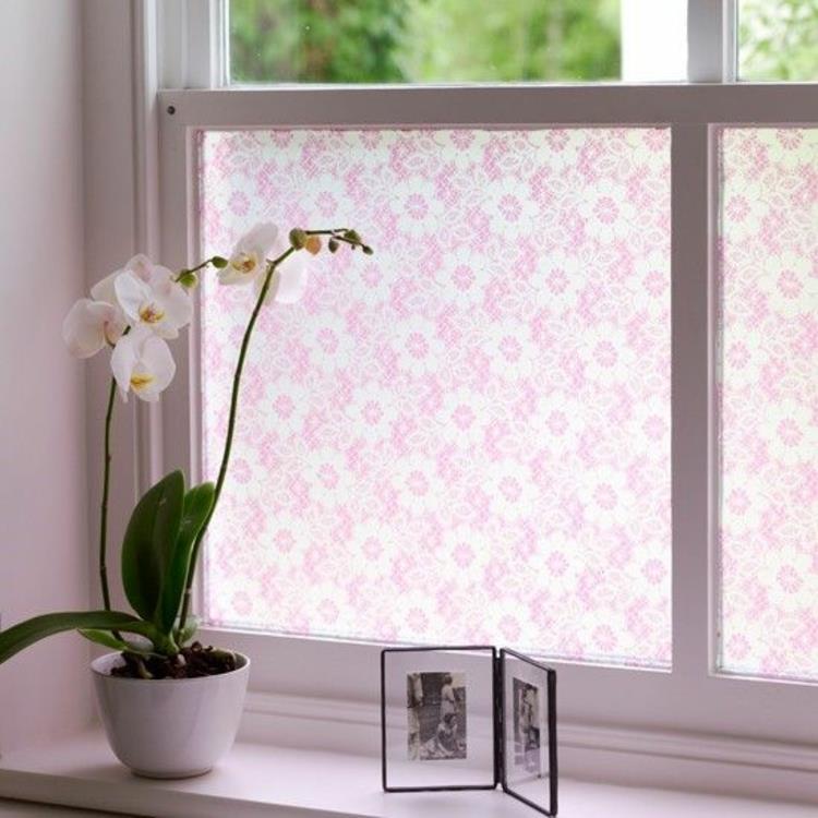 Ikkunoiden sisustusideoita keittiön huonekasveja orkidea -ikkunakalvo kukkakuvio