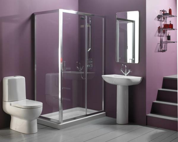 violetti seinä design wc pesuallas suihkukaappi seinäpeili portaat