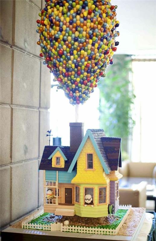 ballons kakkuja suuri kakku koristelu kakku luvut talo lentää