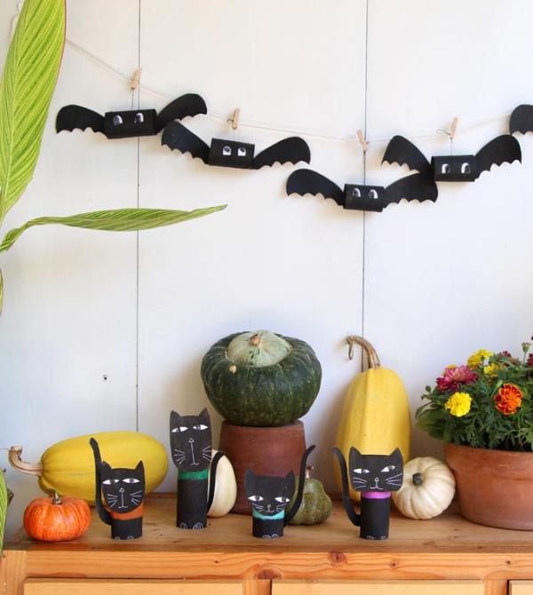 Lepakkomies lasten kanssa Halloweenia varten - 50 lumoavaa ideaa ja ohjeita lepakoiden musta koristekoriste