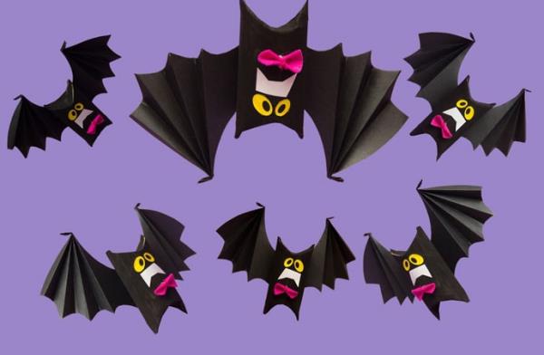 Tee lepakoita lasten kanssa Halloweeniksi - 50 lumoavaa ideaa ja ohjetta wc -rullat pahvirullat