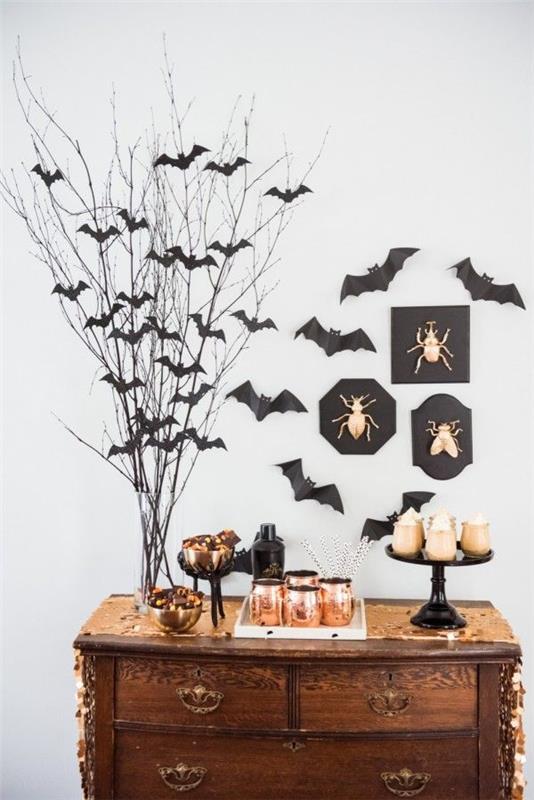 Lepakkomurha lasten kanssa Halloweenia varten - 50 lumoavaa ideaa ja ohjeita juhlabuffet deco halloween -oksat