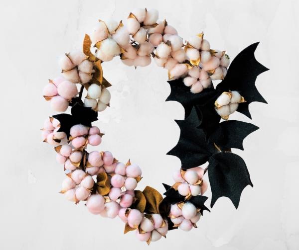 Tee lepakoita lasten kanssa Halloweeniksi - 50 lumoavaa ideaa ja ohjeita oviseppeleestä puuvillaisia ​​oksia