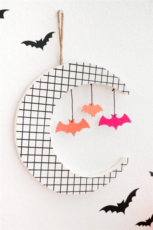 Tinker bat lasten kanssa Halloweenille - 50 lumoavaa ideaa ja ohjeita kuun puolikuun seinäkoristeluun