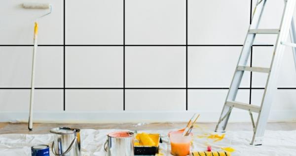 Maalauslaatat Kylpyhuoneen laattojen maalausmateriaalit