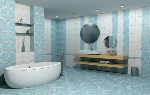 Laatta kylpyhuoneeseesi valkoinen sininen värimaailma