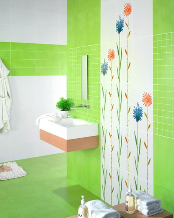 Kylpyhuone kylpyhuone laatta suunnittelu kuvia vihreä väri
