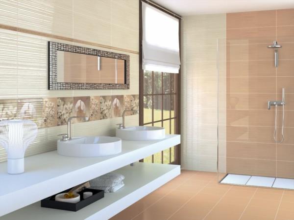 Kylpyhuone kylpyhuone laatta suunnittelu kuvat oranssi beige
