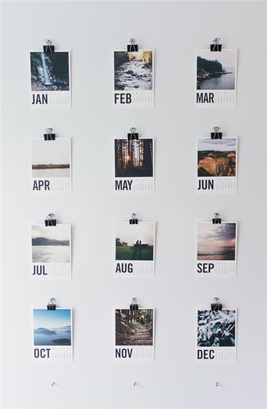 Ideoita valokuvaseinäkalenteriin saa itse koristamaan seinän