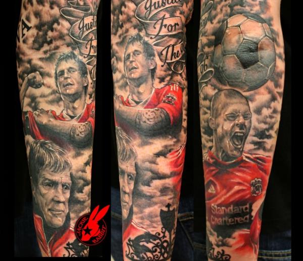 Jalkapallotatuoinnit tatuointikuvat käsivarren faneja