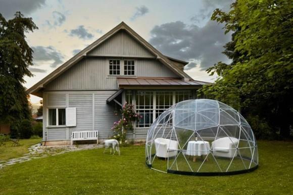 Puutarhan iglu moderni talvipuutarhasuunnittelu