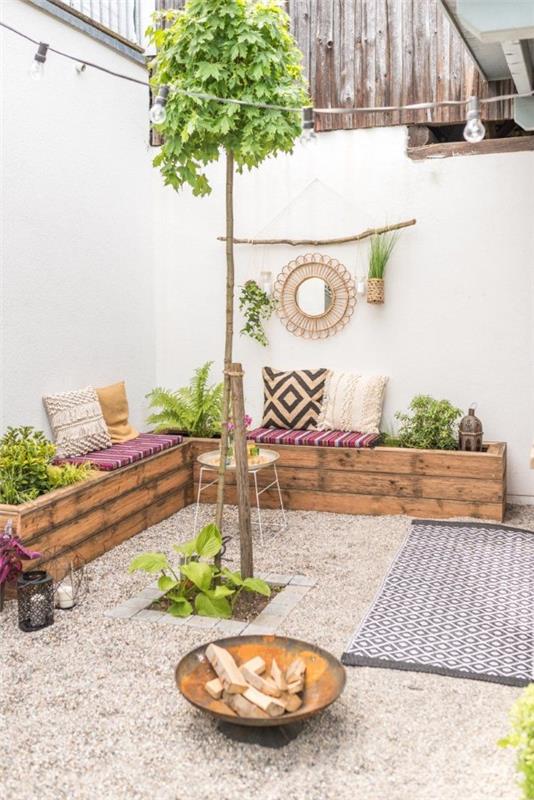 Koristele puutarhapenkki - ideoita ja vinkkejä maagiseen puutarhaan, joka tuntuu minimalistiselta boho -tyylikkäältä
