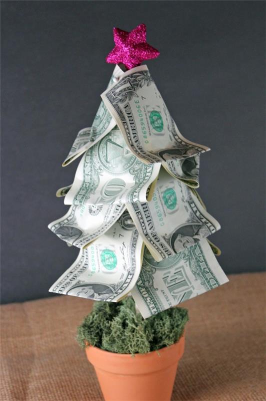 Tinker -rahapuu - luovia lahjaideoita joka tilanteeseen joulukuusirahan setelit realistisia