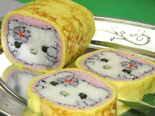 Ovelat hullut eläimet tekevät sushista itseään hello kitty