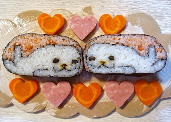 Säröillä porkkanat sushi tyypit sydän sinetti