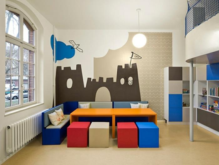 Suunnittele lastenhuoneen suunnittelu seinän suunnittelu kirjoituspöytä vaatekaappi matto akvaario