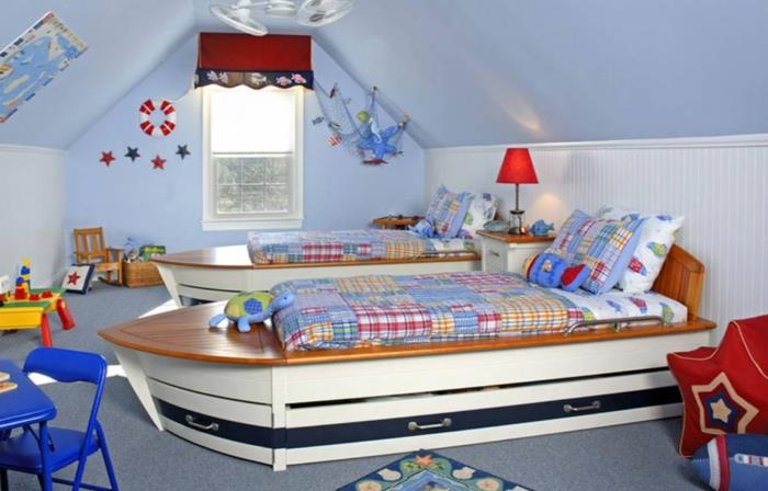 Suunnittele lastenhuoneen seinän suunnittelu kirjoituspöytä vaatekaappi matto vene