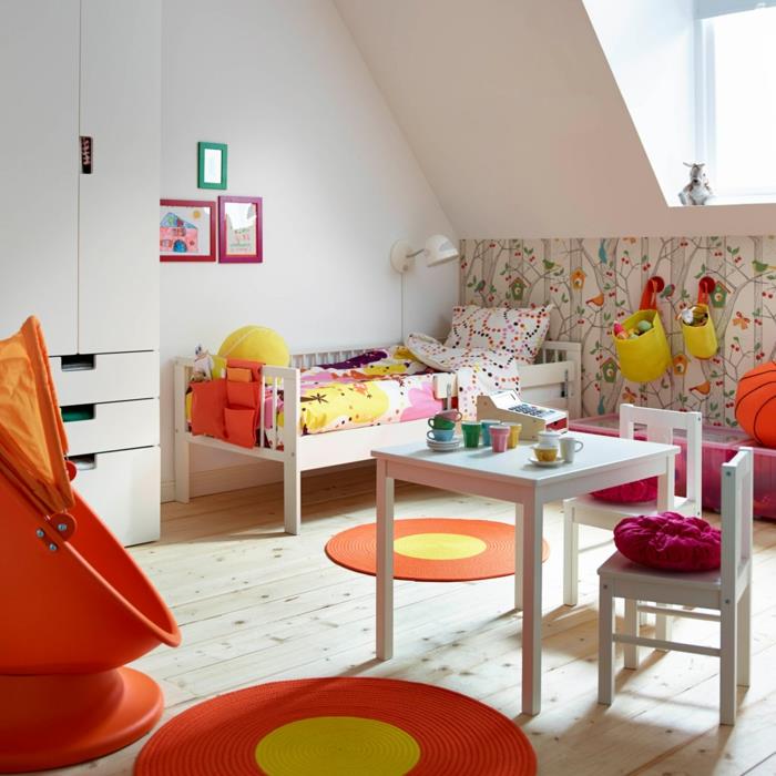 Suunnittele lastenhuone seinän suunnittelu työpöytä vaatekaappi matto lapset ikea