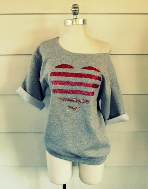 Halpoja sisustusideoita joululahjoihin pusero harmaa sydämen kimallus