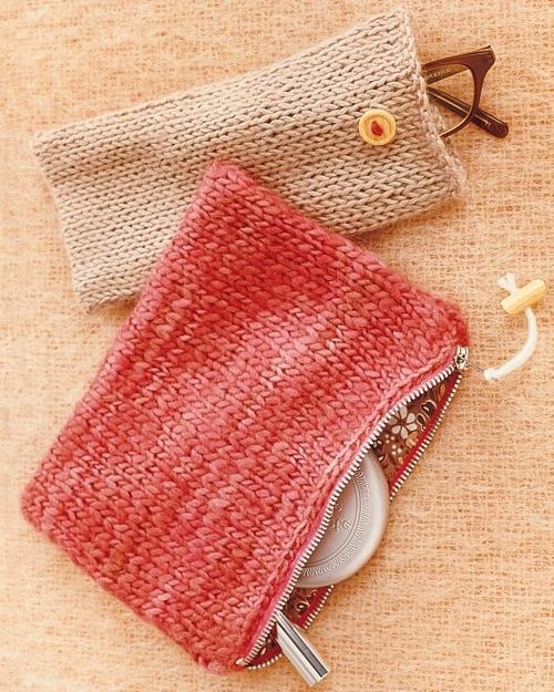 Koristeideoita joululahjoihin neulottu käsilaukku