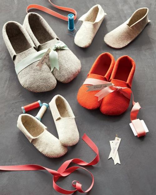 Koristeideoita joululahjoiksi huopatossut