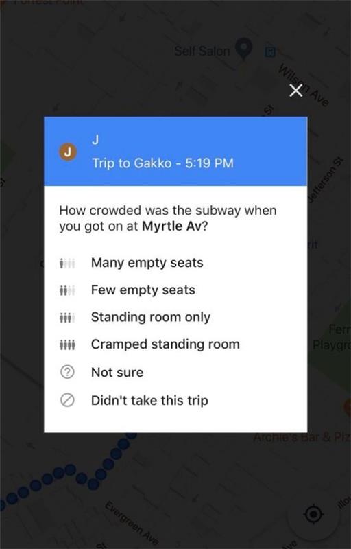Google Maps voi määrittää, kuinka täynnä bussi tai juna on. Käyttäjiltä kerätyt tiedot