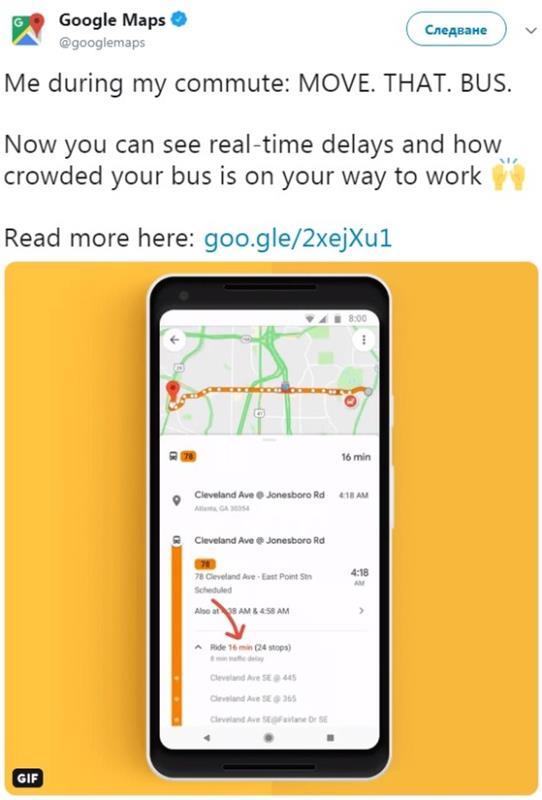Google Maps voi määrittää, kuinka täynnä bussi tai juna on, ja näyttää matka -ajat ja viivästykset