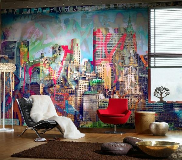 Graffiti -seinäkoti moderni loistava