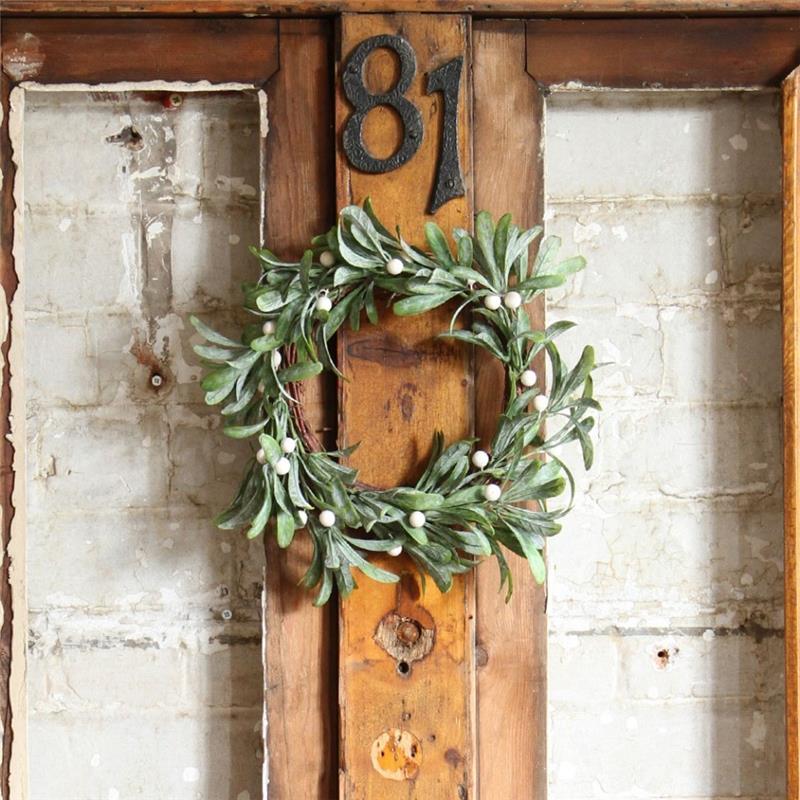Tee oma vihreä oviseppele vintage -ovelle