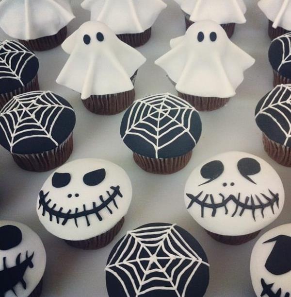 Kauhu Muffinsit Halloween Leivonnaiset Halloween Leivonta Cupcakes Ghost Spider Web