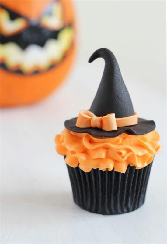 Kauhu muffinsit halloween leivonnaiset noidat cupcakes leivonta noita hattu deco