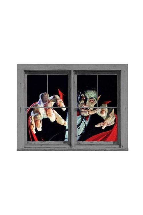 Creepy Halloween -ikkunan koristeluikkunan kuvat Grim Reaper Zombie WOW -efekti