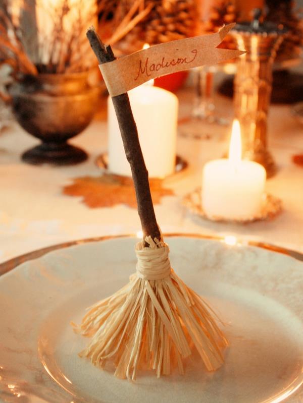 Halloween koristelu ruokapöytä puu haara nimi merkki