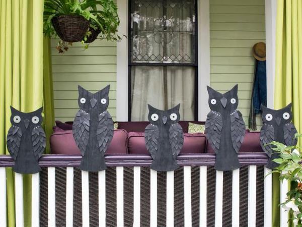 Halloween kaide aita koristelu pöllöt paperi
