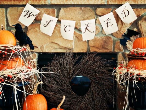 Halloween haara seppele takka koristelu garland kutsuva