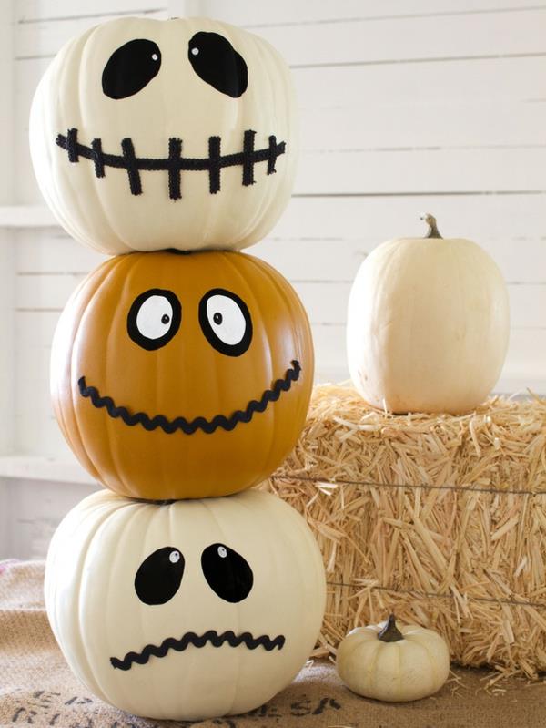 Halloween -koristelu hauskoja jack -kasvoja
