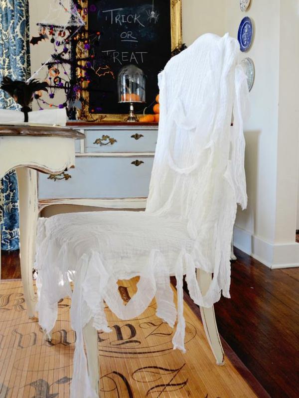 Halloween -wc -pöydän koristekangas valkoinen